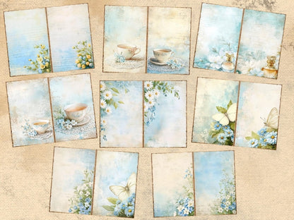 Blue Grace Journal Pages (P2) Blue Ephemera - Wonders Artist