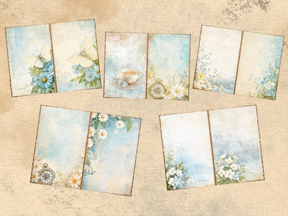 Blue Grace Journal Pages (P2) Blue Ephemera - Wonders Artist