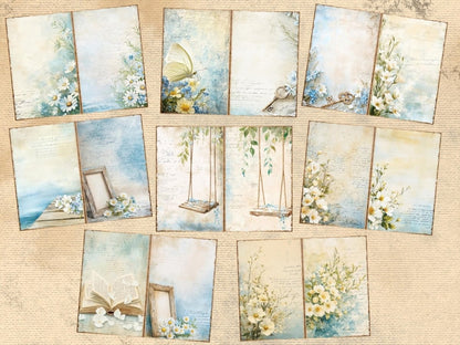 Blue Grace Journal Pages (P3) Blue Ephemera - Wonders Artist