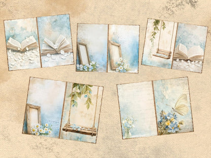 Blue Grace Journal Pages (P3) Blue Ephemera - Wonders Artist