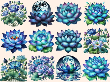 Blue Lotus Clipart - Wonders Artist
