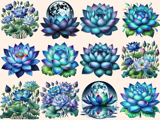 Blå lotus clipart