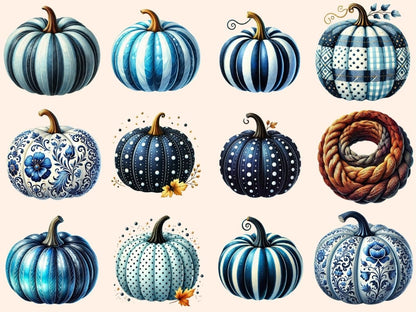 Blue Pumpkins Clipart Autumn Blue Art - Wonders Artist
