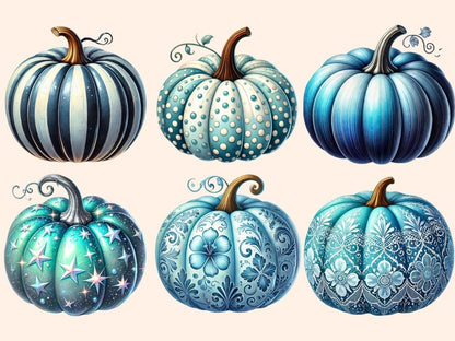 Blue Pumpkins Clipart Autumn Blue Art - Wonders Artist