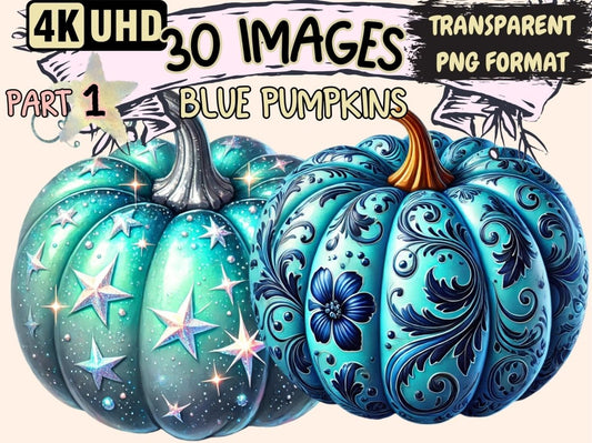 Blue Pumpkins Clipart Autumn Blue Art - Wonders Artist