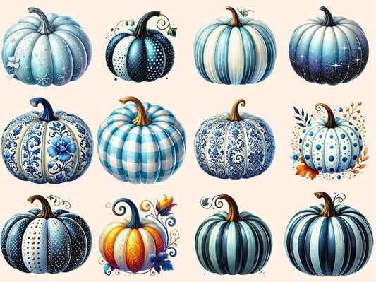 Blue Pumpkins (P2) Clipart
