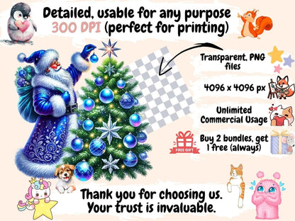 Blue Santa Claus Clipart Blue Christmas Art - Wonders Artist