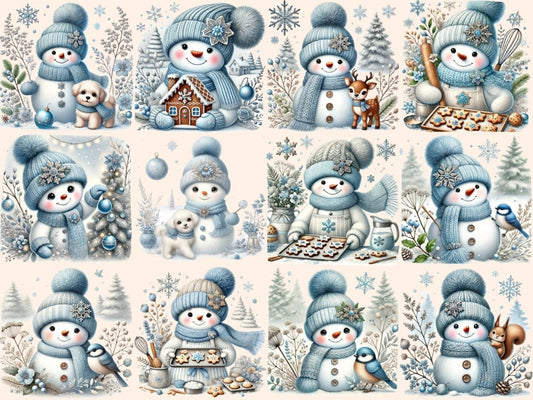 Modrý sněhulák Clipart