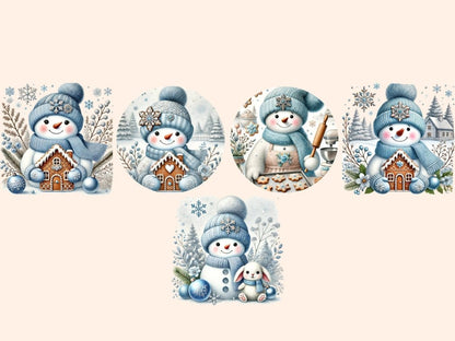 Blue Snowman Clipart Blue clip art - Wonders Artist
