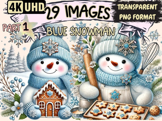 Blue Snowman Clipart Blue clip art - Wonders Artist
