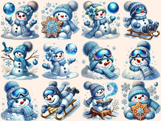 蓝色雪人 (P2) 剪贴画