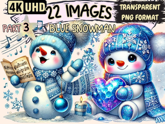 Blue Snowman (P3) Clipart Blue Frost PNG - Wonders Artist