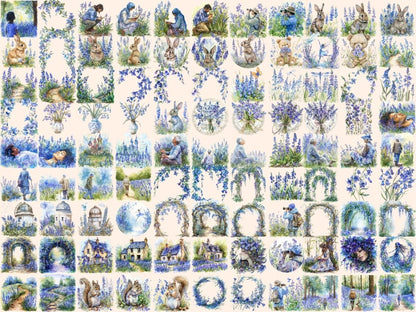 Bluebells Watercolor Clipart blue flower clipart - Wonders Artist