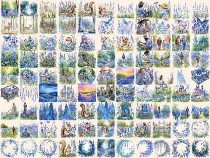 Bluebells Watercolor Clipart blue flower clipart - Wonders Artist