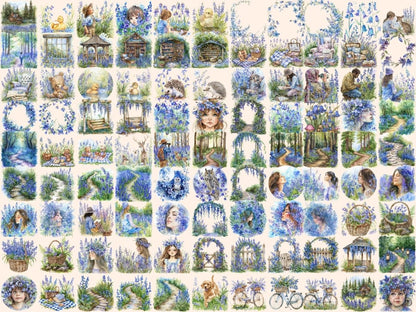 Bluebells Watercolor Clipart blue flower clipart - Wonders Artist