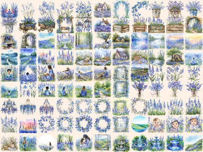 Bluebells Watercolor Clipart blue flower clipart - Wonders Artist
