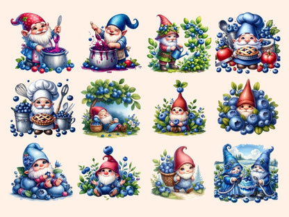 Blueberry Gnomes Clipart berry gnome art - Wonders Artist