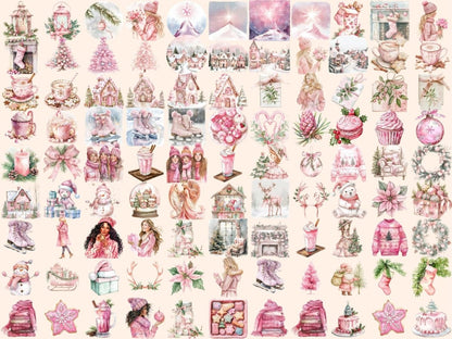 Blush Christmas Watercolor Clipart Blush Christmas - Wonders Artist