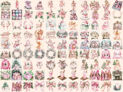 Blush Christmas Watercolor Clipart Blush Christmas - Wonders Artist