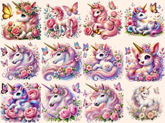 Blush Unicorns Clipart