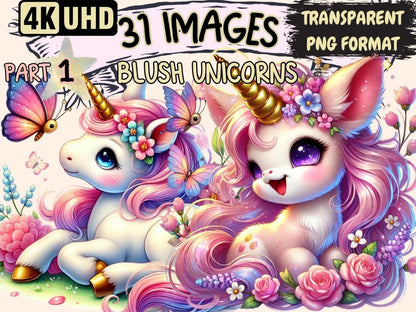 Blush Unicorns Clipart Blush Unicorns - Wonders Artist