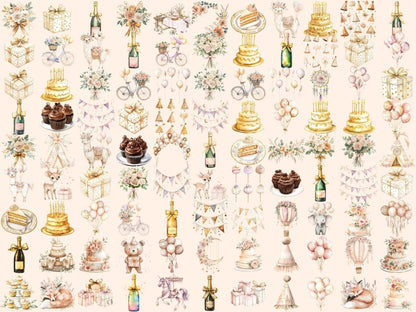 Boho Birthday Watercolor Clipart Birthday Clipart - Wonders Artist