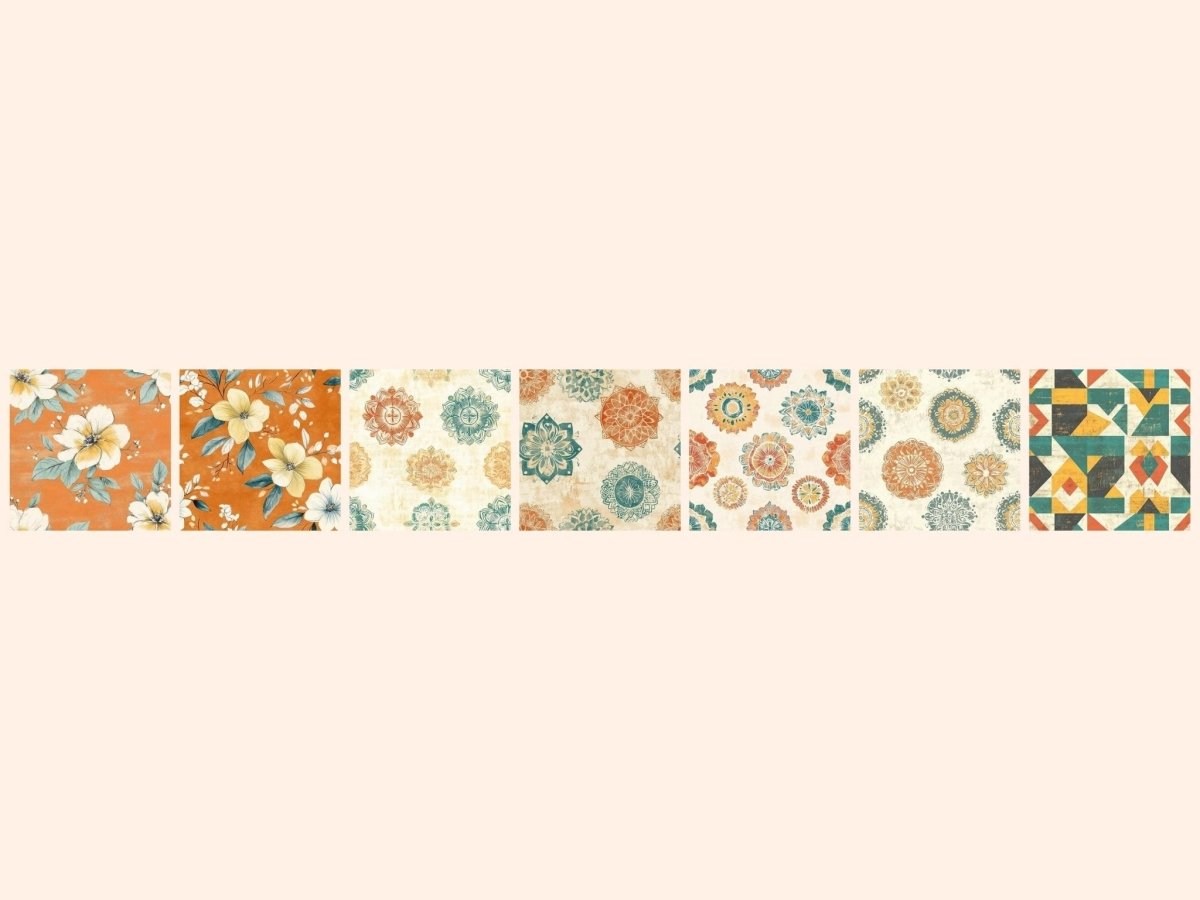 Boho Bliss Seamless Pattern Digital Papers aesthetic boho print bohemian pattern boho abstract - WondersArtist