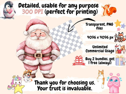 Boho Blush Christmas Watercolor Clipart blush Christmas PNG - Wonders Artist