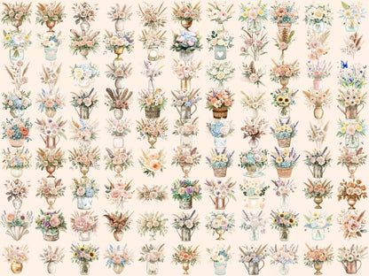 Boho Botanical Watercolor Clipart Boho Botanical Art - Wonders Artist