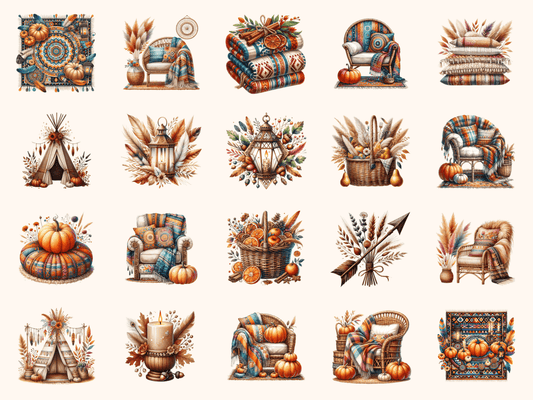 Boho Fall Clipart P1