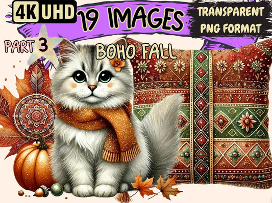 Boho Fall (P3) Clipart - High - Quality Instant Digital Download for Creative Projects