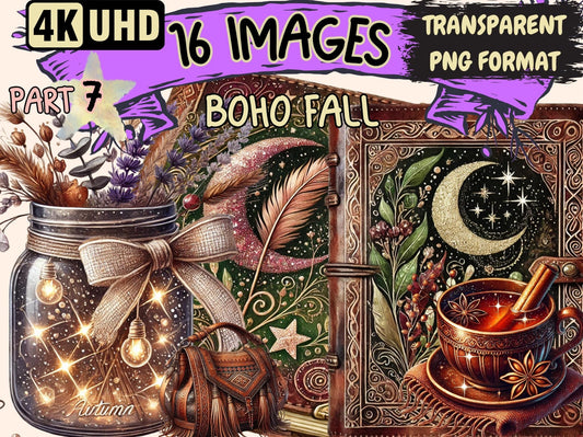 Boho Fall (P7) Clipart - High - Quality Instant Digital Download for Creative Projects