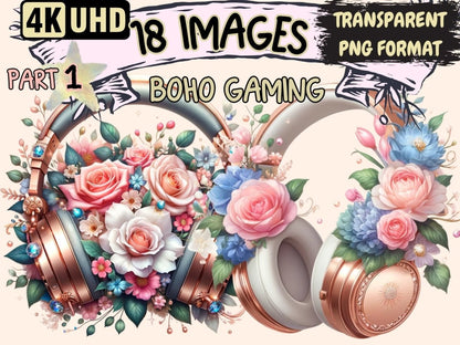 Boho Gaming Clipart Boho clip art - Wonders Artist