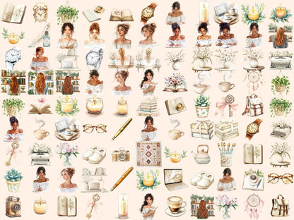 Boho Planner Watercolor Clipart Boho Decor PNG - Wonders Artist