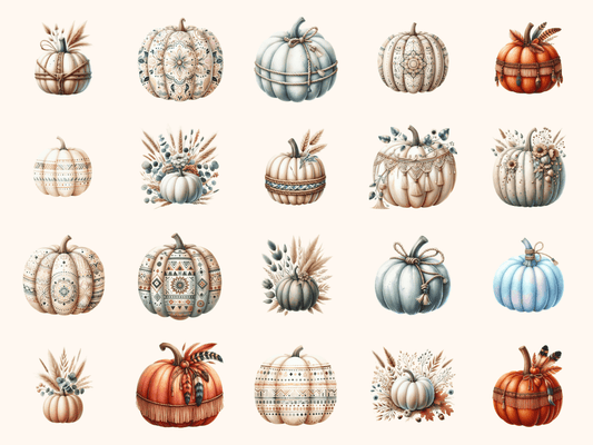 Boho Pumpkin Clipart