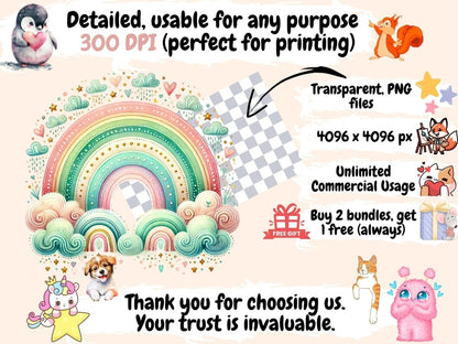 Boho Rainbows Clipart Artistic Rainbow PNG - Wonders Artist