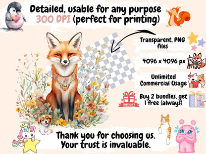 Boho Spring Watercolor Clipart bohemian clipart - Wonders Artist