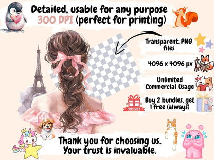 Bonjour Paris Watercolor Clipart Bonjour Paris - Wonders Artist