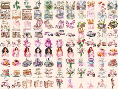 Bonjour Paris Watercolor Clipart Bonjour Paris - Wonders Artist