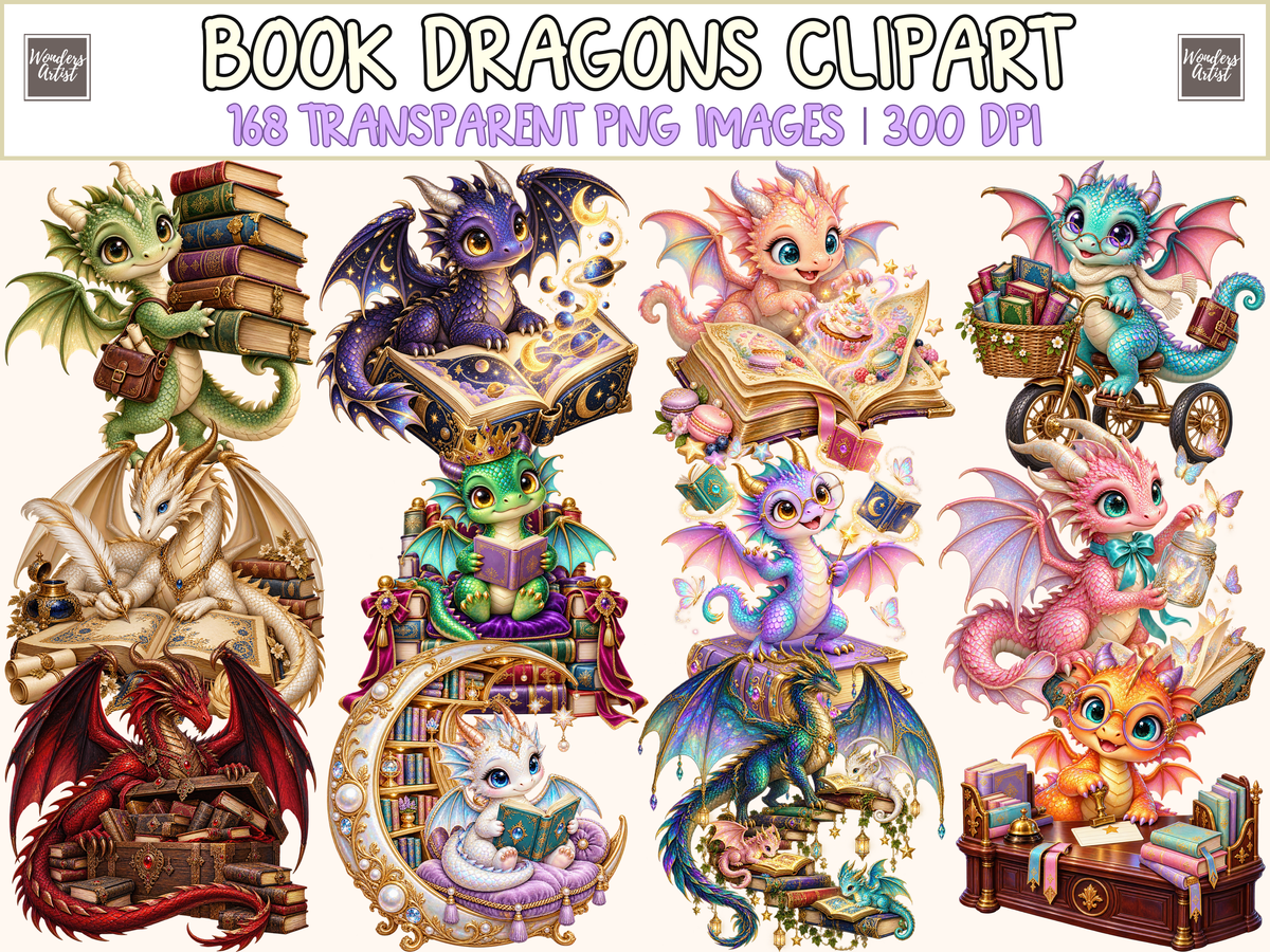 Book Dragons Clipart — 00_cover.png