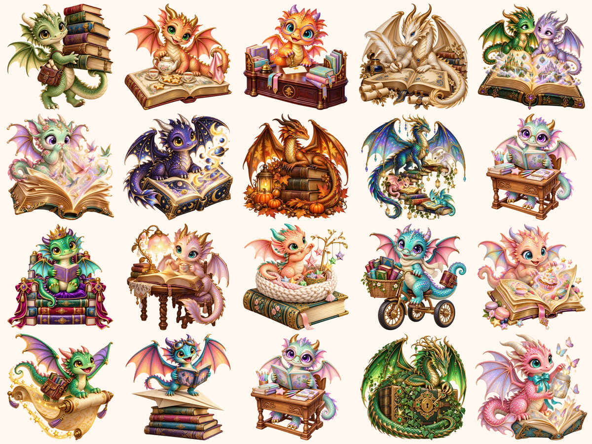 Book Dragons Clipart — 01_grid.png