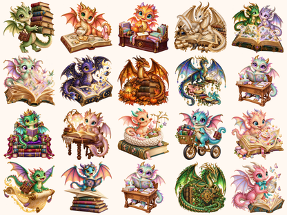 Book Dragons Clipart — 01_grid.png