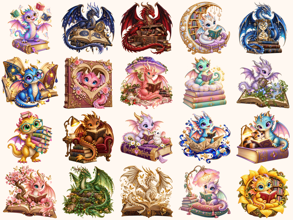 Book Dragons Clipart — 02_grid.png