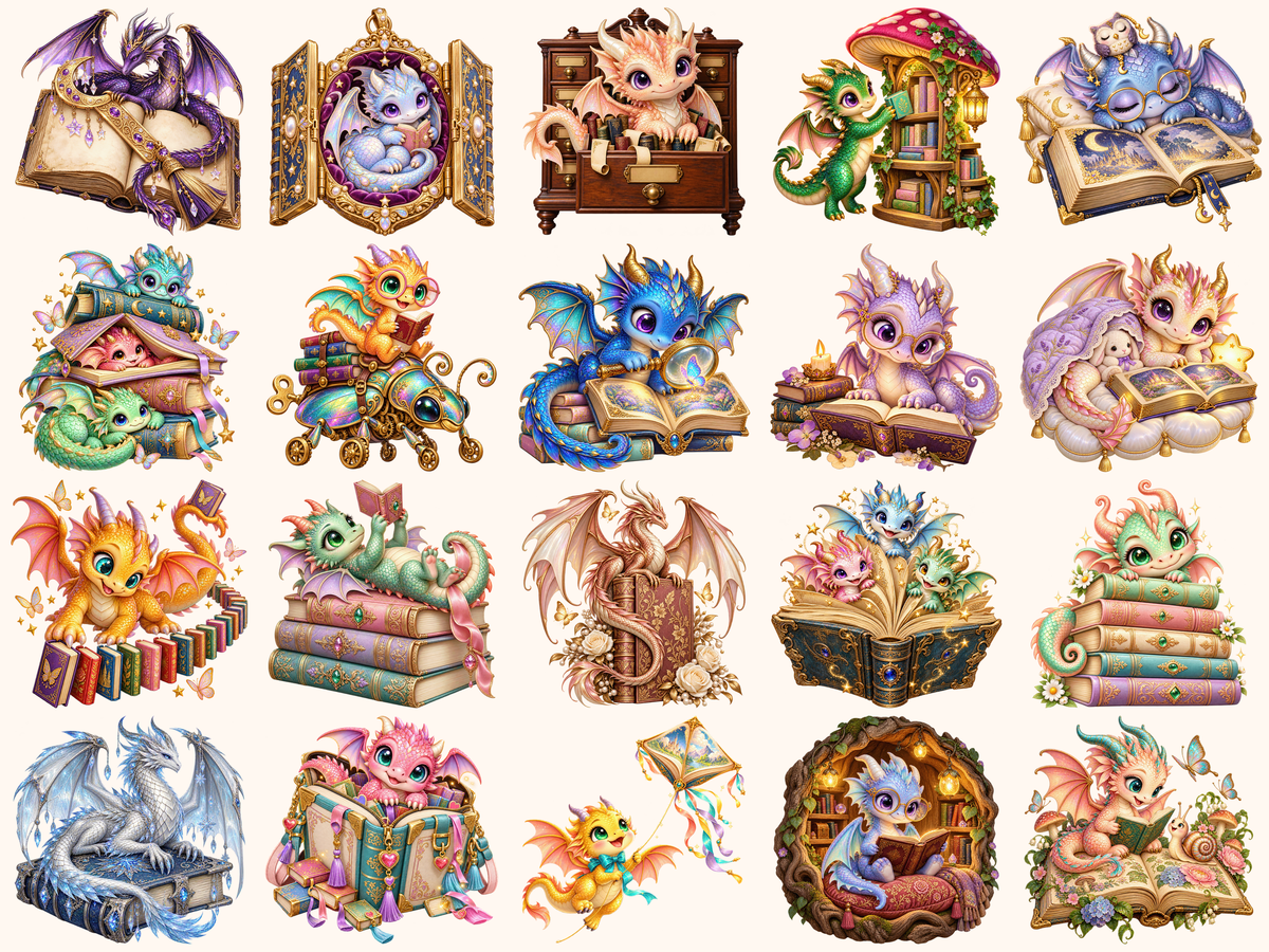 Book Dragons Clipart — 07_grid.png