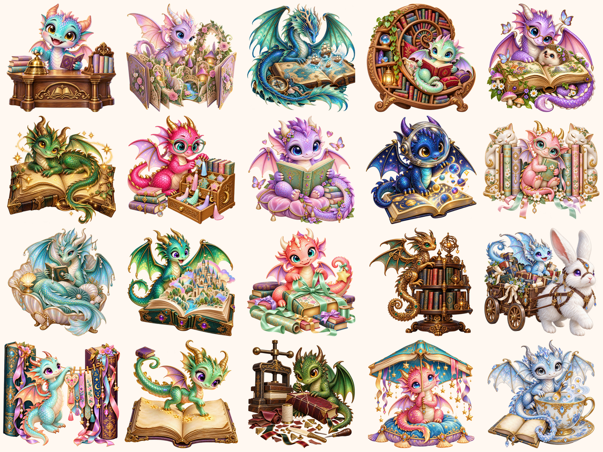 Book Dragons Clipart — 08_grid.png