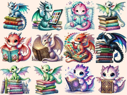 Book Dragons (P2) Clipart Book Dragon Art - Wonders Artist