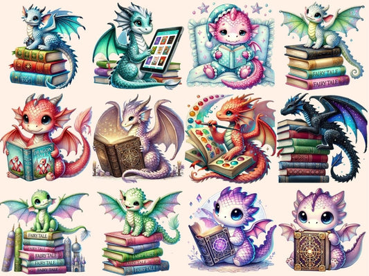 Book Dragons (P2) Clipart