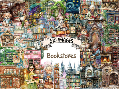 Bookstores Watercolor Clipart Book stacks clip - Wonders Artist