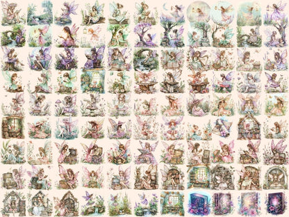 Bookworm Fairies Watercolor Clipart book clipart - Wonders Artist