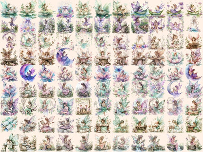 Bookworm Fairies Watercolor Clipart book clipart - Wonders Artist